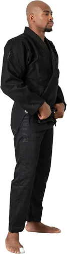 Vista 8 de Ronin 1980 BJJ GI para hombre - Equipo de entrenamiento de artes marciales ultraligeras de algodón Negro