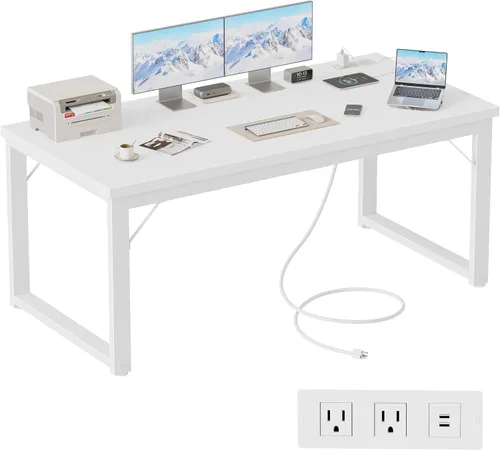 Vista 86 de Mericonia Escritorio para computadora, escritorio de juegos para espacios pequeños, mesa de estilo moderno y simple para oficina en casa, mesa