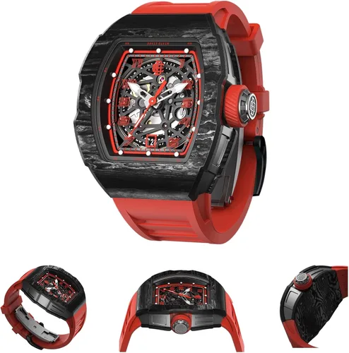 Vista 8 de DAVIS ELVIN - Reloj de pulsera con reloj suizo con movimiento automático para hombre DaviselvinWatch impermeable mecánico combina con cualquier ropa