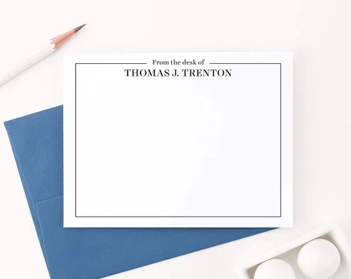Vista 3 de Papelería personalizada para hombres o mujeres, personalizada desde el escritorio del juego de papelería, papelería profesional con sobres, tu