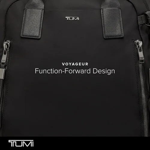Vista 6 de TUMI Voyageur Atlanta Backpack - Mochila de viaje y trabajo para hombre y mujer, NegroPlomizo, Mochila Voyageur Atlanta