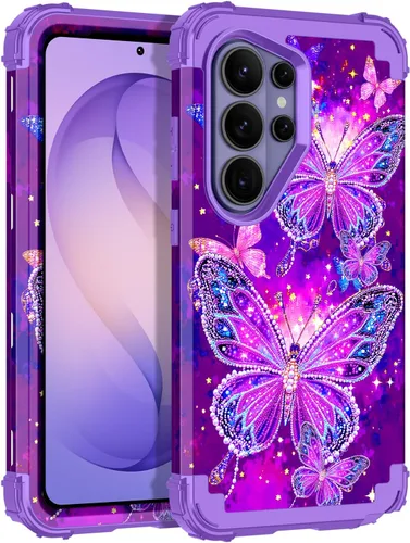 Vista 46 de Rancase para Galaxy S25, Funda de tres capas, protección resistente a los golpes, paraguas de plástico duro + funda protectora de goma de silicona