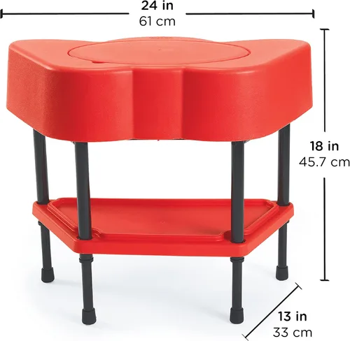 Vista 24 de Children's Factory - Mesa sensorial para niños pequeños con tapa, azul, AFB5100PB, actividades de arena y agua ajustables para niños, guardería