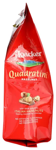 Vista 7 de Loacker Quadratini - Galletas de oblea de avellana – 30% menos de azúcar – Obleas crujientes prémium de tamaño bocado con relleno de crema