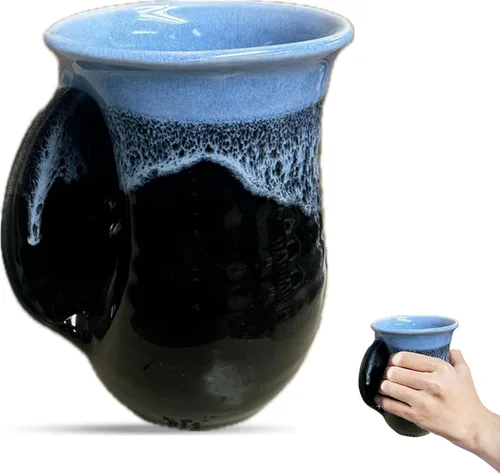 Vista 18 de Clay in Motion - Taza calentadora de manos para diestros, diseño Ocean Tide Marea del Océano