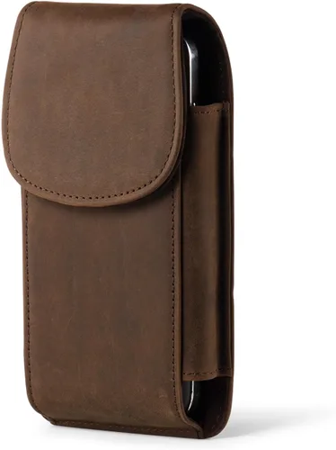 Vista 10 de Funda de piel auténtica para teléfono celular, con clip para cinturón Cell Phone Holster with Belt Loop, Belt Bag for Men, Fit for iPhone 17 Pro