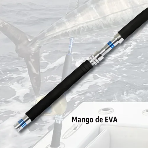 Vista 5 de Fiblink Caña de pesca de barco convencional de 1 pieza/2 piezas para agua salada en alta mar