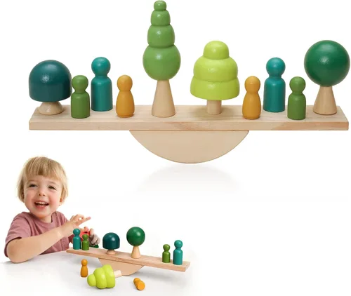 Vista 7 de Juguetes de madera para bebés, juguetes de conteo de equilibrio, juegos de matemáticas, muñecas de madera sin terminar, aprendizaje preescolar