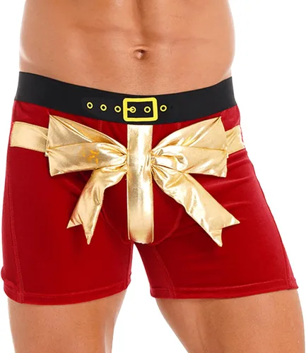 Vista 2 de Disfraz de Navidad de Papá Noel para hombre, ropa interior tipo bóxer