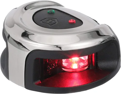 Vista 7 de attwood NV2002SS-7 LightArmor - Luces de navegación de 2 millas, montaje en cubierta, redonda, bicolor, iluminación LED, carcasa inoxidable