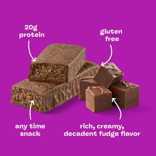 Vista 4 de Think! (thinkThin) Barras ricas en proteína de 20 gramos – Chocolate fundido, 0 gramos de azúcar, sin edulcorantes artificiales, sin gluten, sin