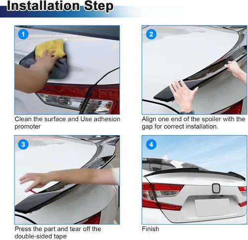 Vista 9 de Alerón para maletero compatible con Honda Accord 10ª generación 2018 2019 2020 2021, alerón para labio de maletero con plástico ABS para sedán de 4