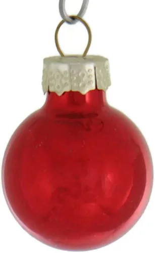 Vista 3 de Paquete de 20 adornos de Navidad en miniatura de vidrio rojos y verdes de 1" (25mm)