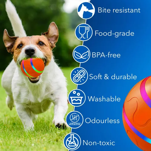 Vista 7 de CSD Juguete automático de pelota para perros, recargable por USB, modo dual, exterior suave e interior de PC, para razas pequeñas
