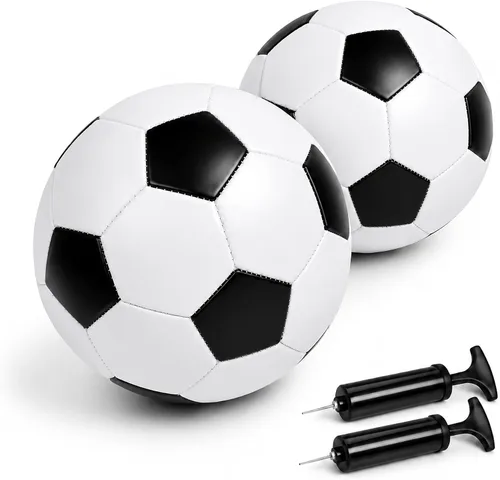 Vista 9 de Balón de fútbol tamaño 5, tamaño 4, tamaño 3, tamaño 2 con bomba desinflada, individual, 2 o 3 unidades, tamaño oficial, entrenamiento en interiores