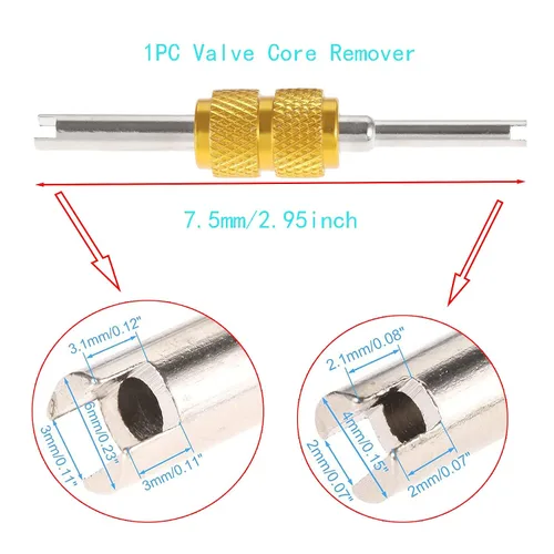 Vista 4 de Kit de núcleo de válvula de CA de 46 piezas, kit surtido de herramientas de extracción R134a R22 R410 con núcleo de válvula, válvula, tuerca