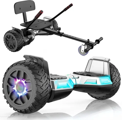 Vista 10 de SISIGAD Scooter Seat Attachment, 6.5'' Self Balancing Scooters Go Kart with Bluetooth and LED Lights