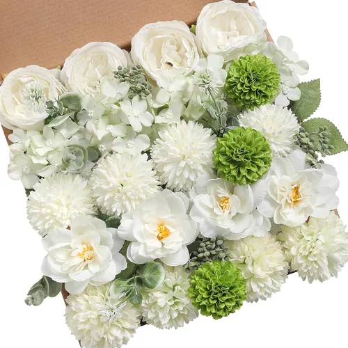 Vista 29 de Serra Flora Caja Combo de Flores Artificiales para Ramos de Boda DIY, Centros de Mesa, Arreglos, Despedida de Soltera, Fiesta, Decoraciones