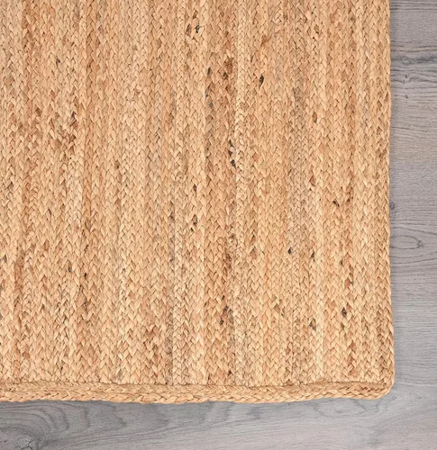 Vista 3 de Restoration and Renovation Alfombra de yute tejida a mano, alfombra de fibra natural para decoración del hogar, parte trasera antideslizante