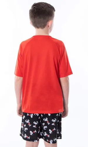 Vista 2 de INTIMO Peanuts Joe Cool Snoopy - Pijama de manga corta y pantalones cortos, conjunto de 2 piezas para niños