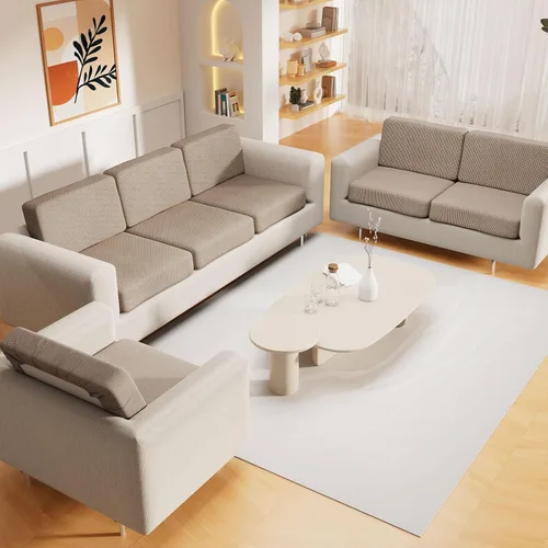 Vista 95 de hyha Fundas impermeables para sofá seccional, fundas de cojín Beige