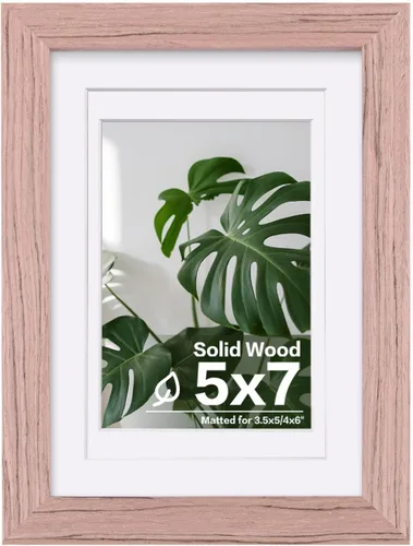 Vista 124 de Egofine - Portarretratos de 4 x 6 pulgadas, de madera maciza con plexiglás, para fotos de 3.5 x 5 con paspartú o de 4 x 6 sin paspartú, para colocar