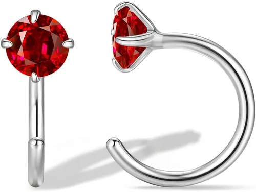 Vista 34 de 925 Sterling Silver Small Huggie Half Hoop Earrings for Women