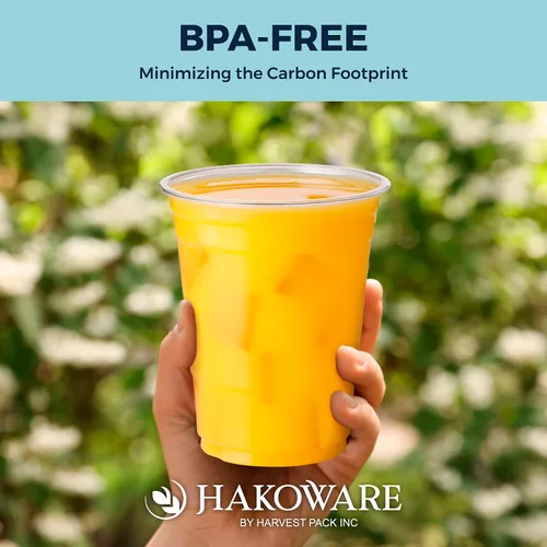 Vista 5 de HAKOWARE de Harvest Pack, 1000 unidades, vasos de plástico ultra transparentes de 16 onzas, vasos desechables para fiestas de boda, vasos