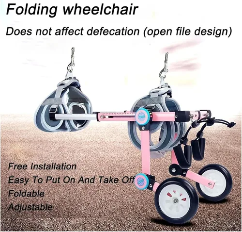 Vista 4 de Dog Wheelchair for Back Legs, Dog Wheelchair, Dog Wheels for Handicapped Hind Legs Pet/Dog Walk, Easy Assemble & Light