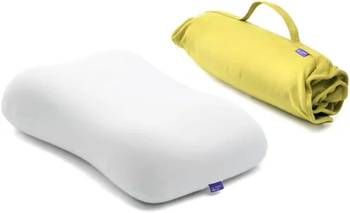 Vista 11 de Cushion Lab Almohada de Viaje para Sueño Profundo – Almohada de Cuello de Espuma Viscoelástica Compacta para Dormir, Almohada Portátil para Hoteles