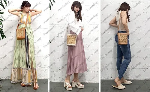 Vista 3 de Bolso bandolera ligero de ratán para mujer, primavera, verano, para mujer