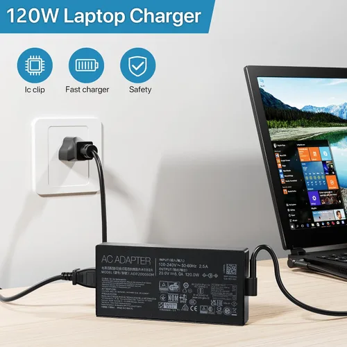 Vista 7 de Cargador de CA de 120 W para Asus Zenbook Flip 15 Q528E Q537F Q538E Q539Z Q537FD-BI7t7 Q528EH-202.BL Q538EI-202.BL UX534F Q546F Q547F Q506f Q526F