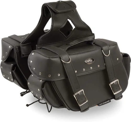 Vista 3 de Milwaukee Leather SH57402ZB Negro Medio Zip-Off PVC tiro sobre remachado bolsa de sillín