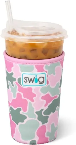 Vista 6 de Swig Life Funda Mediana para Taza de Café Helado Coolie, Funda Aislante de Café Helado Estándar de 22oz con Asa, Funda Aislante de Neopreno Coolie