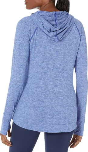 Vista 2 de Tienda Essentials Sudadera con capucha para mujer Brushed Tech Stretch Popover (disponible en tallas extragrandes)