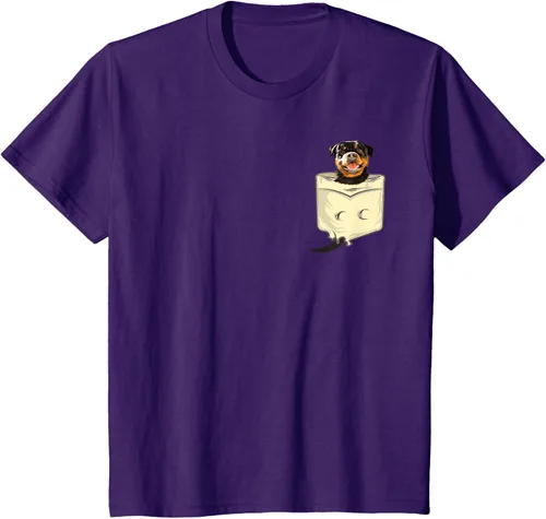 Vista 4 de Rottweiler In A Pocket - Camiseta de entrenamiento de cachorros para amantes de los perros, Negro