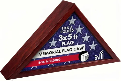 Vista 15 de Americanflat Pequeña vitrina plegada de bandera – Se adapta a banderas ceremoniales plegadas de 3 x 5 pies (no para bandera funeraria) – Colección