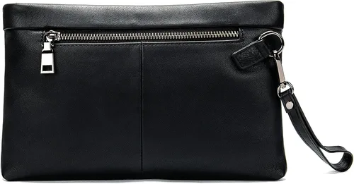 Vista 2 de NIUCUNZH - Bolso de mano para hombre (piel de vacuno, tamaño grande)