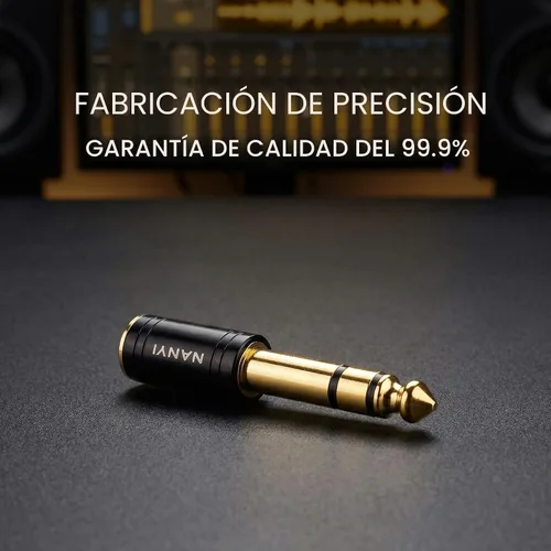 Vista 6 de NANYI adaptador para auriculares estéreo de 1/4 pulgadas a 1/8 pulgadas 1/8" Female to 1/4" Male TRS stereo Audio Adapter; brass body; copper