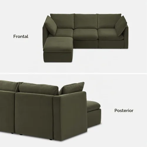 Vista 9 de mopio Sofá Seccional Modular de Gran Tamaño con Fundas Completamente Removibles y Almacenamiento, Convertible en U, Forma de L y Seccional Cama