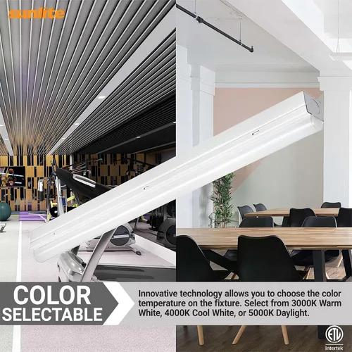 Vista 4 de Sunlite 85550 - Tira de luz lineal LED de 2 pies, 10 vatios, 1150 lúmenes, seleccionable 3 CCT 3000K-5000K, regulable, vida útil de 50,000 horas, 83