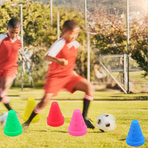 Vista 4 de FZBNSRKO 20 piezas de colores mixtos Mini Conos de entrenamiento deportivo para niños adultos de plástico a prueba de viento para tráfico de tráfico
