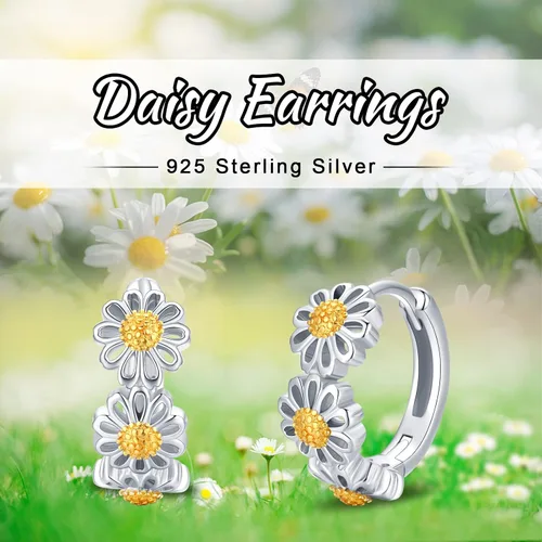 Vista 6 de Anchor & RudderDaisyFeatherTree of LifeButterflyHummingbirdHorseGiraffeHamsa Earrings S925 Sterling Silver Dangle Leverback Earrings for Women Girls