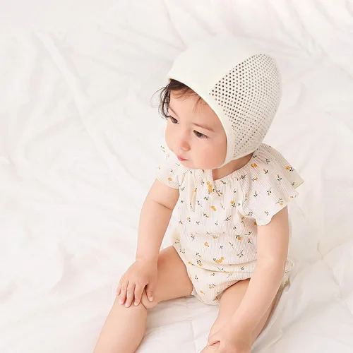 Vista 2 de Gorro de bebé de malla de verano suave para niños y niñas, gorro de piloto de moda, gorro de bebé, 19.7 ft, 39.4 ft, 59.1 ft