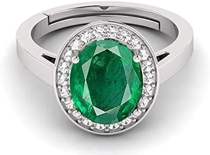 Vista 5 de LMDPRAJAPATIS Anillo ajustable con forma ovalada de plata de ley 925 con certificado de laboratorio de Ratti Natural 10.25