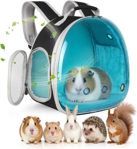 Vista 22 de Mochila de conejillo de indias, burbuja de cápsula espacial con ventana para animales pequeños, mochila para conejillo de indias, pájaro, conejito