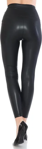 Vista 4 de Leggings Depot - Leggings de piel sintética para mujer, cómodos, de cintura alta, elásticos