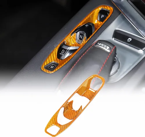 Vista 9 de CHEAYAR Cubierta de fibra de carbono para panel de palanca de cambios de consola compatible con Chevrolet Corvette C8 2020-2023, interior P D Auto M