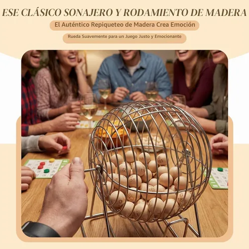 Vista 4 de 200 bolas de bingo de madera B-1 a O-200, bolas de juego
