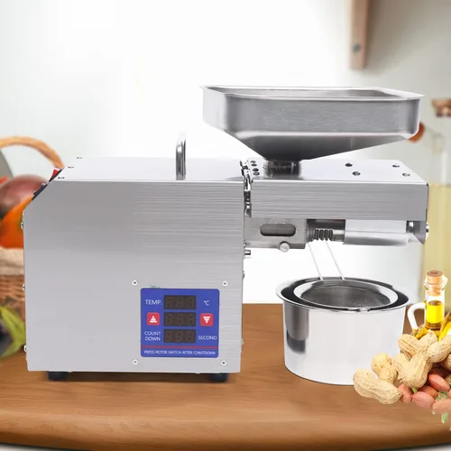 Vista 2 de Máquina de prensa de aceite de 110 V, máquina de aceite comercial resistente, extractor automático de aceite extractor de aceite frío y caliente
